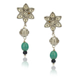 Anokhi  Silver Kundan Peacock Tassel Fringe Necklace Set