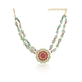 Anokhi  Red Kundan Fluoirte Necklace Set