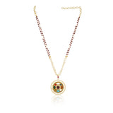 Anokhi  Navarattan Zircon Garnet Necklace Set