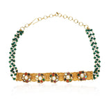 Anokhi  Navarattan Zircon Green Onyx Choker Set