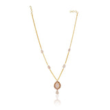 Anokhi  Kundan Rose Quartz Necklace