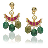 Anokhi  Red Kundan Crescent Necklace Set