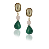 Anokhi  Green Onyx Kundan Rose Quartz Choker Set