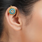 Gold Plated Kundal Blue Earcuff Pair