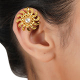 Gold Plated Kundal Sun Earcuff Pair