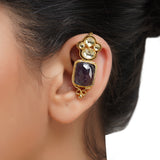 Gold Plated Kundal Tourmaline Earcuff Pair