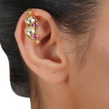 Gold Plated Kundal Kundan Kairi Earcuff Pair