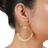 Gold Plated Balan Rock Crystal Hoops