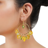 Gold Plated Balan Citrine Peridot Hoops