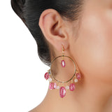 Gold Plated Balan Tourmaline  Hoops