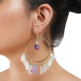 Gold Plated Balan Rose Amethyst Hoops