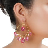Gold Plated Balan Tourmaline  Hoops