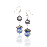 Silver Plated Dor Lapis Zircon Ball Necklace Set
