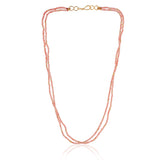 Gold Plated Dor Pink Coral Necklace Set