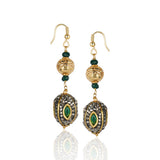 Gold Plated Dor Green Onyx Necklace Set