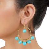Gold Plated Balan Turquoise Fluorite Hoops