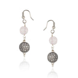 Silver Plated Dor Rose Quartz Zircon Necklace Set
