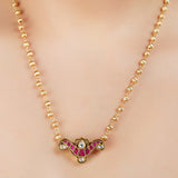Gold Plated Barsaat Kundan Lotus Pendant Set
