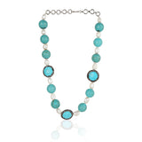 Silver Plated Dor Turquoise Pearl Necklace Set