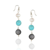 Silver Plated Dor Turquoise Pearl Necklace Set
