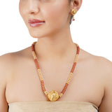 Gold Plated Barsaat Coral Pearl Bead Set