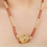 Gold Plated Barsaat Coral Pearl Bead Set