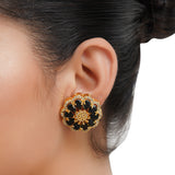 Gold Plated Barsaat Iolite Zircon Flower Choker Set
