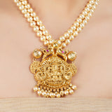 Gold Plated Barsaat Lakshmi Pearl Necklace Set