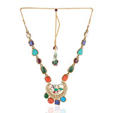 Gold Plated Manihaar Multi Stone Kundan Necklace Set
