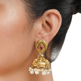 Gold Plated Barsaat Lakshmi Pearl Necklace Set
