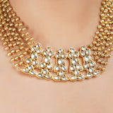 Gold Plated Barsaat Kundan Pearl Choker