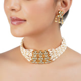 Gold Plated Barsaat Kundan Pearl Choker