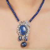 Silver Plated Barsaat Victorian lapiz Zircon Set