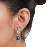 Silver Plated Barsaat Victorian lapiz Zircon Set