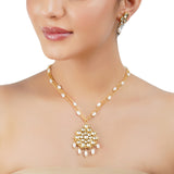 Gold Plated Barsaat Kundan Pearl Necklace Set