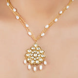 Gold Plated Barsaat Kundan Pearl Necklace Set