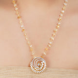 Gold Plated Barsaat Citrine Zircon Necklace Set