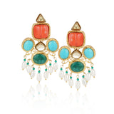 Gold Plated Manihaar Multi Stone Necklace Set