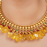 Gold Plated Barsaat Citrine Gold Haar Set