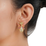 Gold Plated Barsaat Zircon Peacock Necklace Set