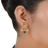Gold Plated Barsaat Kundan Lapiz Choker Set
