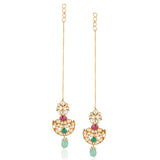 Gold Plated Vivaah Green Red Kundan Necklace Set