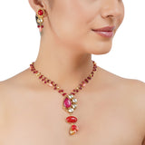 Gold Plated Barsaat Kundan Coral String Set