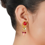 Gold Plated Barsaat Kundan Coral String Set