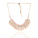 Gold Plated Vivaah Coral Pearl Kundan Necklace Set