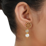 Gold Plated Barsaat Zircon Pearl Necklace Set