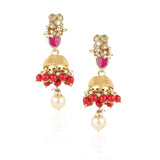 Gold Plated Vivaah Coral Pearl Kundan Necklace Set