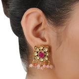 Gold Plated Barsaat Kundan Pink Choker Set