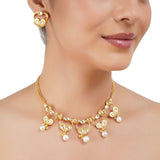 Gold Plated Barsaat Kundan Pearl Necklace Set