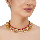 Gold Plated Barsaat Kundan Necklace Set